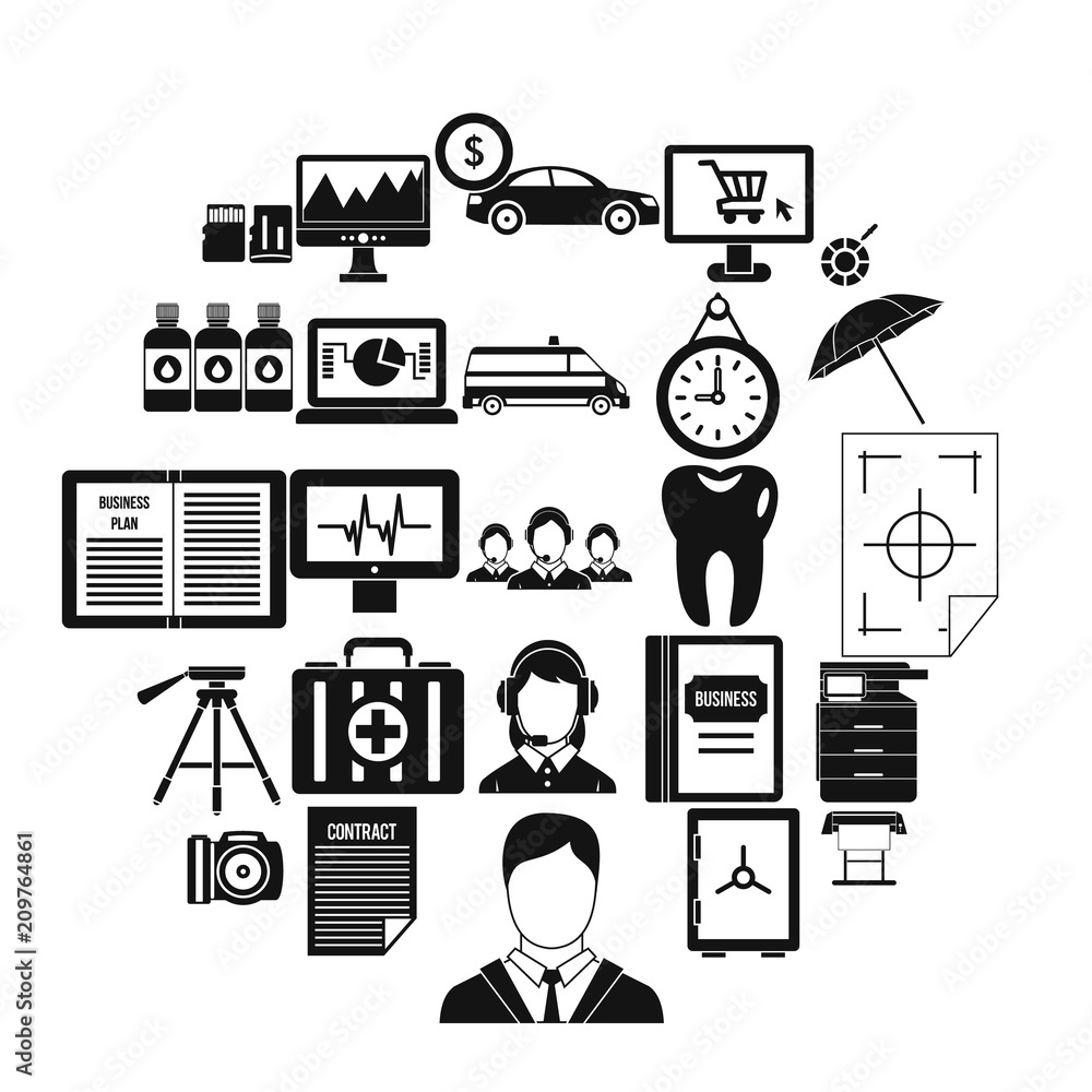 Poster branch office icons set. simple set of 25 branch office vector icons for web isolated on white backg