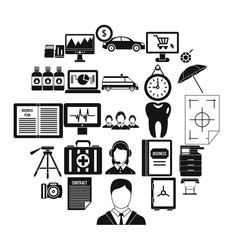 Branch office icons set. Simple set of 25 branch office vector icons for web isolated on white background