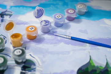 Paints for drawing pictures by numbers