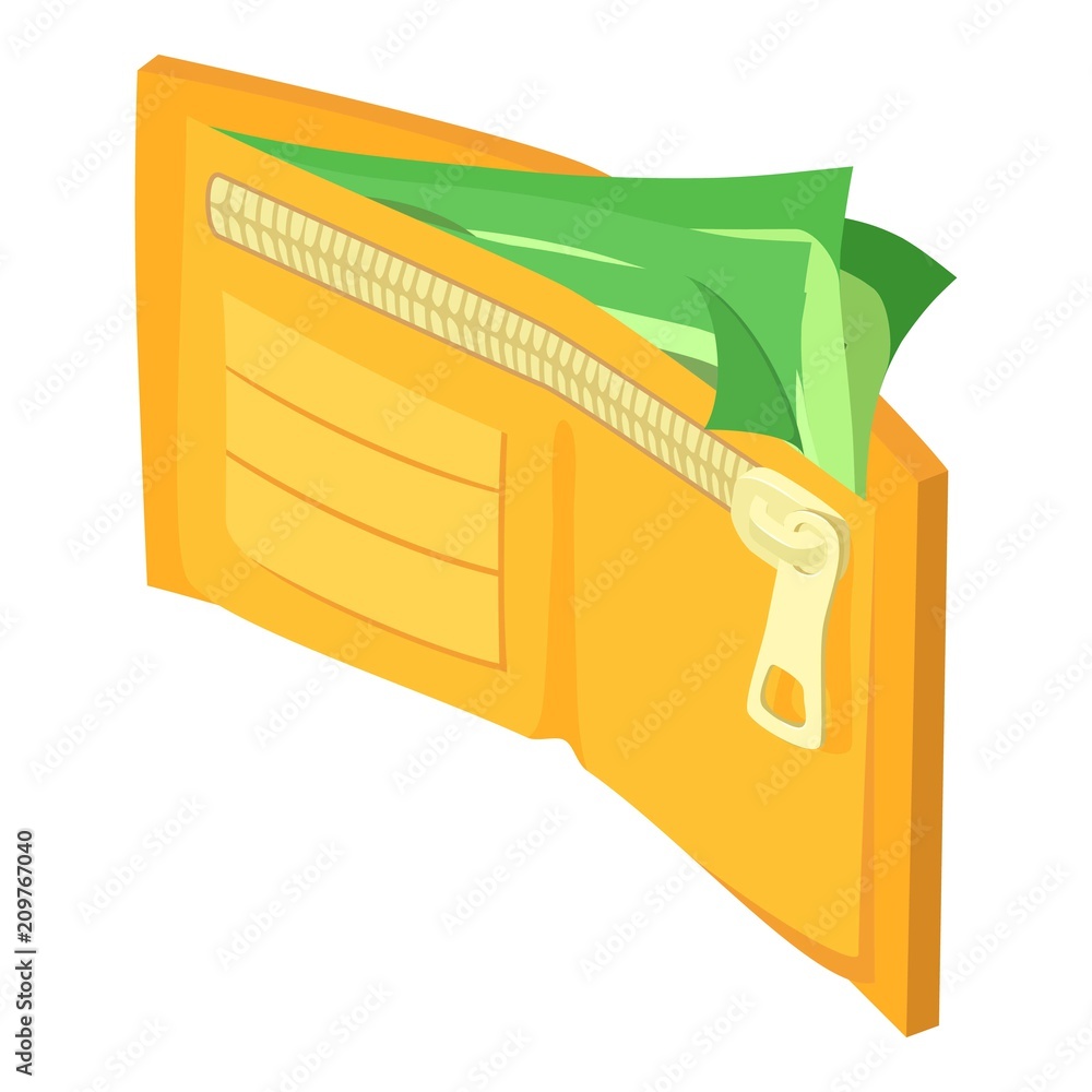 Poster wallet dollar icon. isometric of wallet dollar vector icon for web design isolated on white backgrou