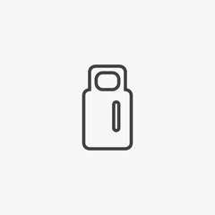 USB flash icon in trendy flat style isolated on grey background