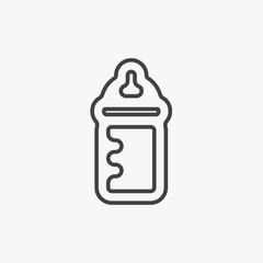 Baby feeding bottle vector flat icon design