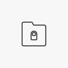 Protected folder vector pictogram illustration isolated on white background