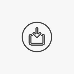 Import file or import document download line art icon for apps and websites