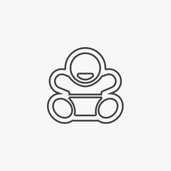 Baby Kid Child Happy Minimalistic Flat Color Line Stroke Icon Pictogram Symbol