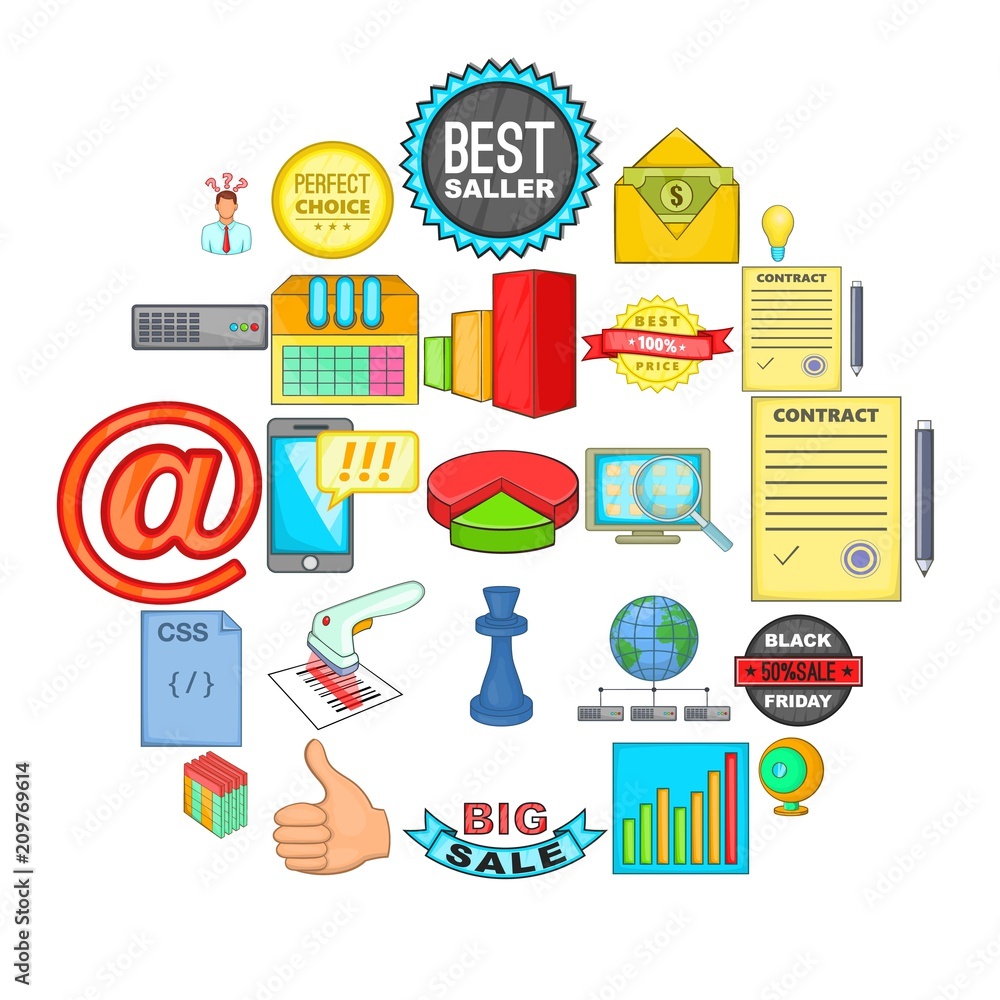 Poster scammers icons set. cartoon set of 25 scammers vector icons for web isolated on white background