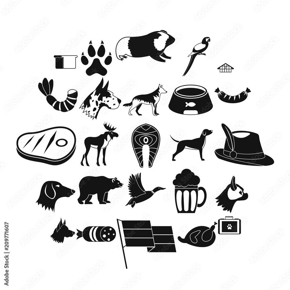Poster cur icons set. simple set of 25 cur vector icons for web isolated on white background
