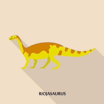 Riojasaurus icon. Flat illustration of riojasaurus vector icon for web design