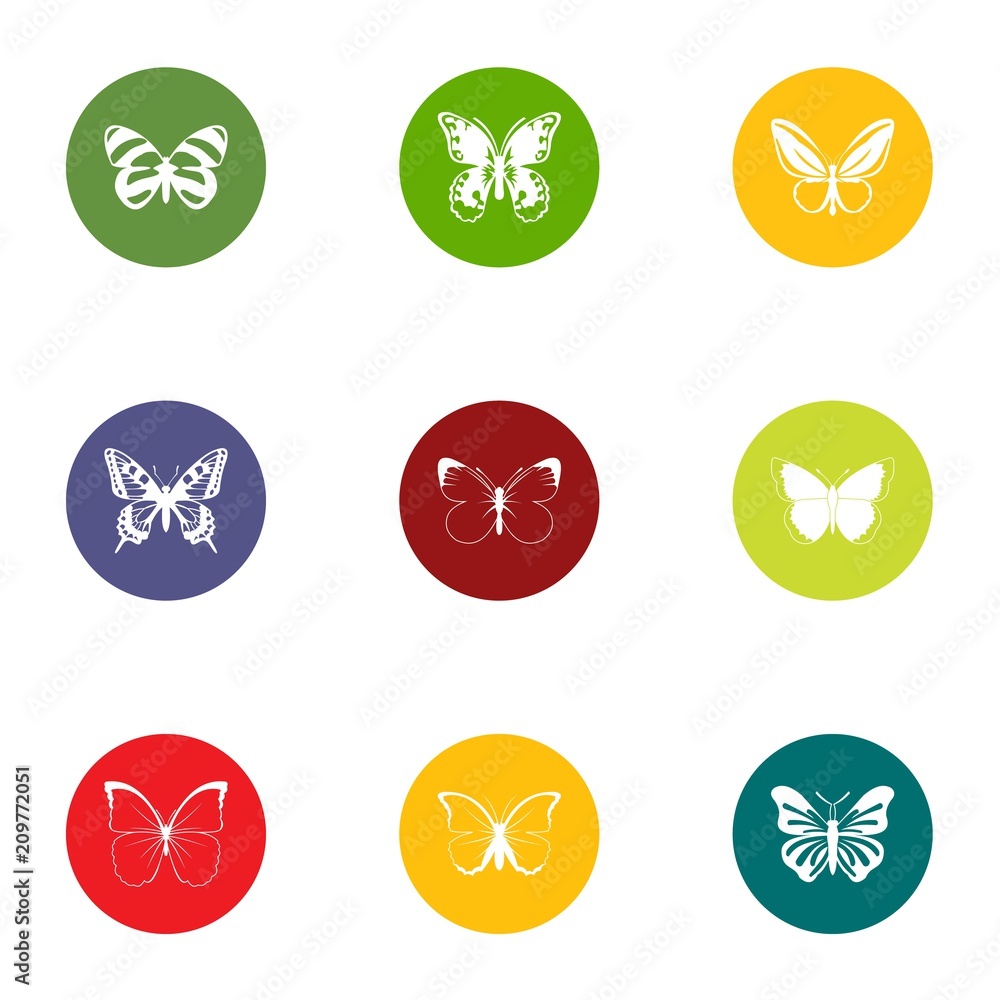 Poster throttle icons set. flat set of 9 throttle vector icons for web isolated on white background