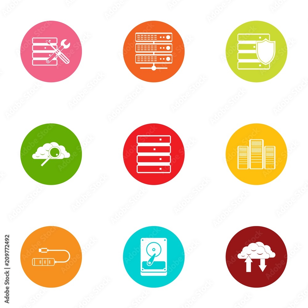 Poster metrics icons set. flat set of 9 metrics vector icons for web isolated on white background