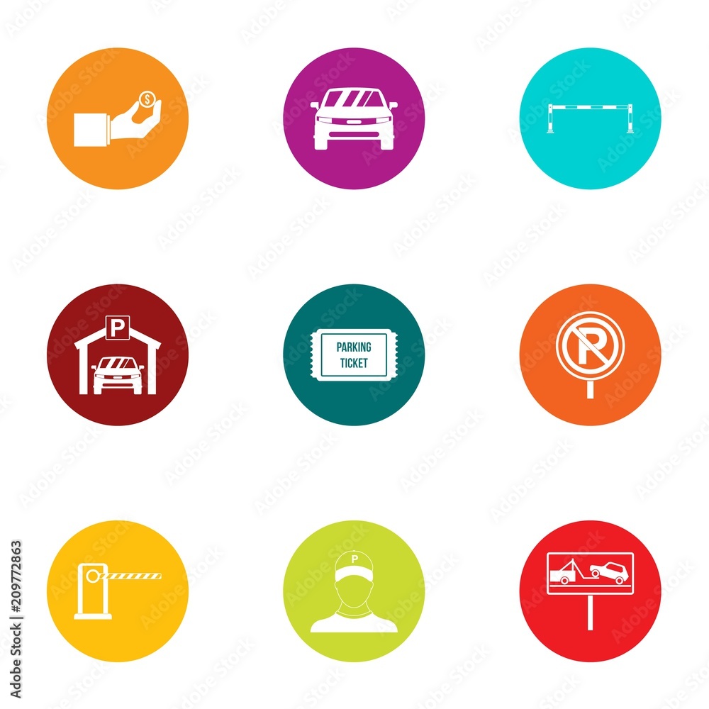 Poster teller icons set. flat set of 9 teller vector icons for web isolated on white background