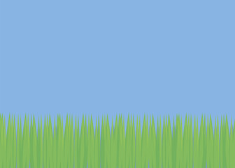 simple background with blue sky and green fresh grass field glade soccer lawn light bright day vector illustration © Екатерина Зайцева
