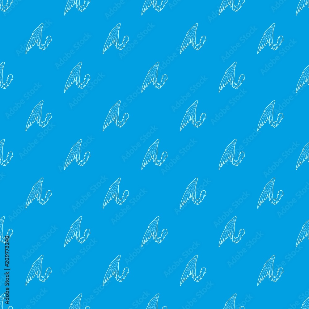 Poster bird wing pattern vector seamless blue repeat for any use