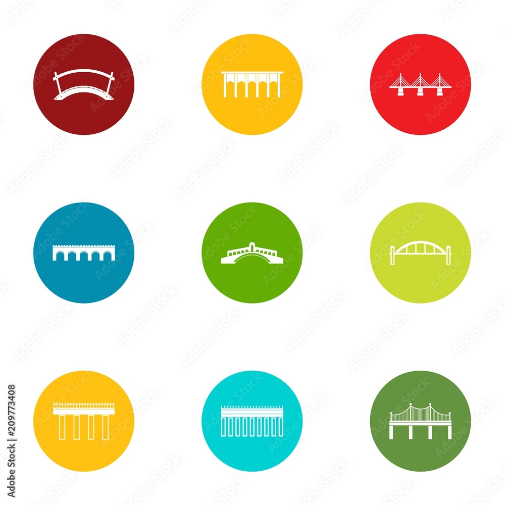 Poster pavement icons set. flat set of 9 pavement vector icons for web isolated on white background