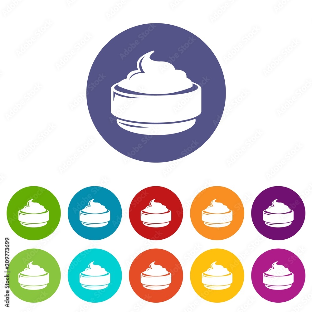 Poster ice cream icons color set vector for any web design on white background