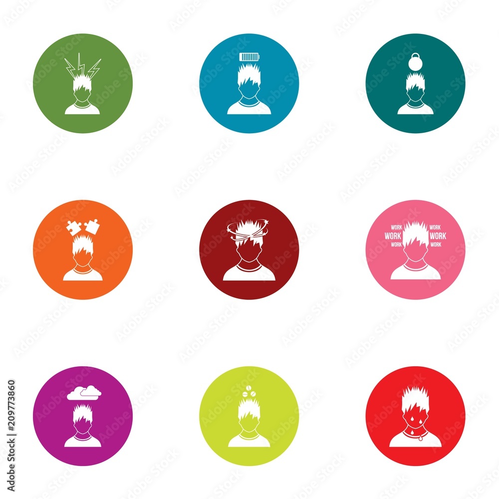 Poster bad team icons set. flat set of 9 bad team vector icons for web isolated on white background