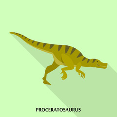 Proceratosaurus icon. Flat illustration of proceratosaurus vector icon for web design