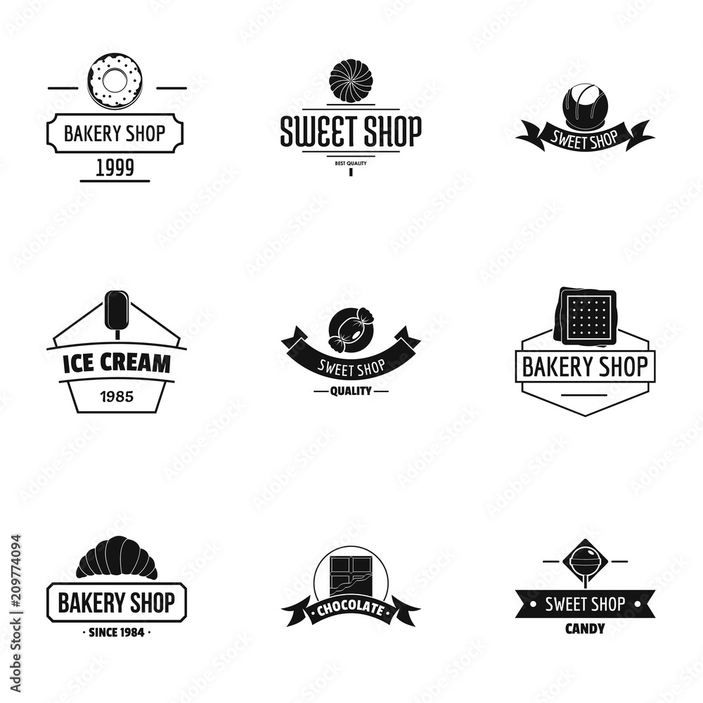 Poster breadmaking logo set. simple set of 9 breadmaking vector logo for web isolated on white background