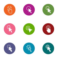 Clickthrough icons set. Flat set of 9 clickthrough vector icons for web isolated on white background