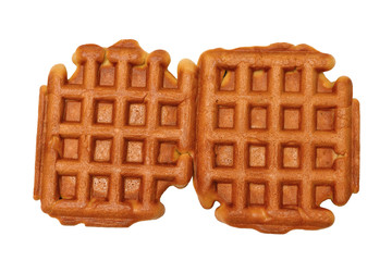 the newly-baked wafers isolated on a white background
