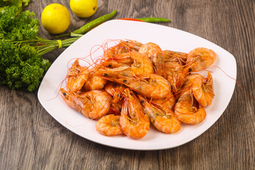 Boiled prawns