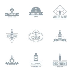 Alcohol consumption logo set. Simple set of 9 alcohol consumption vector logo for web isolated on white background