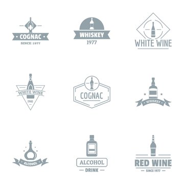 Alcohol consumption logo set. Simple set of 9 alcohol consumption vector logo for web isolated on white background