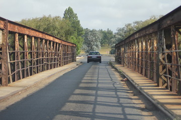 Car driven through a bridge in Kwazulu Natal