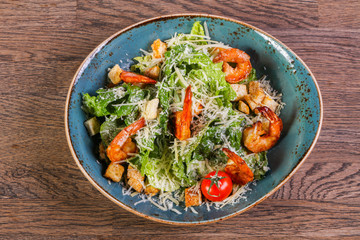 Caesar salad with shrimps
