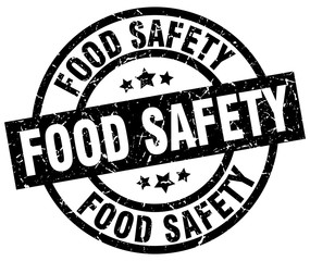 food safety round grunge black stamp