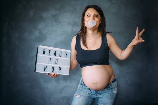ready to become a mother concept - new pregnancy shooting in studio