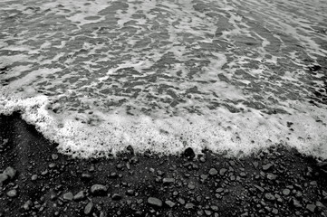 Lanzarote, schwarzer Vulkanstrand