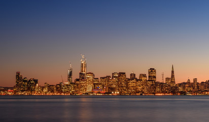 Fototapeta na wymiar San Francisco skyline during sunset.