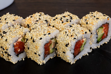 Delicious sushi roll