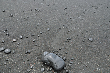 Lanzarote, schwarzer Vulkanstrand