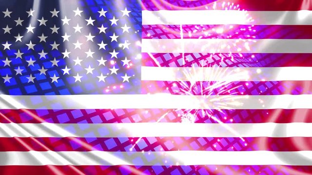 4th july flag and fireworks background

