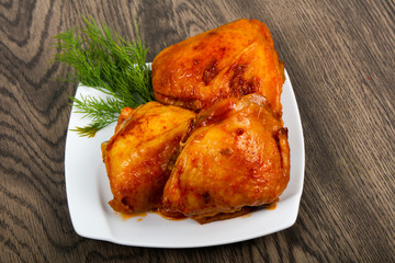Roasted chicken thigh