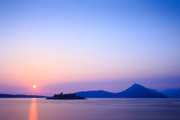 Montenegro, Fort Mamula island in the evening, sunset