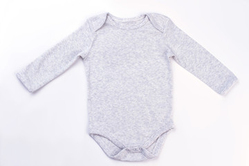 White cotton baby onesie. - 209778836