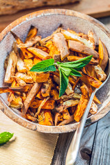 bowl of grilled sweet potatoes