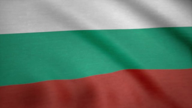 Flag of Bulgaria close-up. Bulgaria Country flag animation waving in the breeze