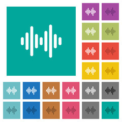 Sound wave square flat multi colored icons