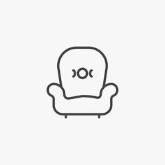 Sofa, couch line icon, outline vector sign