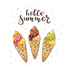 Ice cream and text Hello Summer