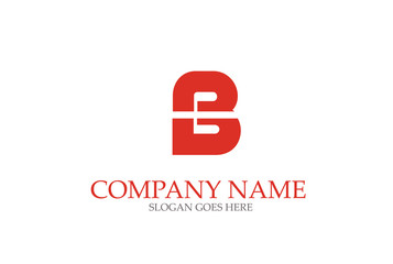 Letter B Red Icon Design Element Template
