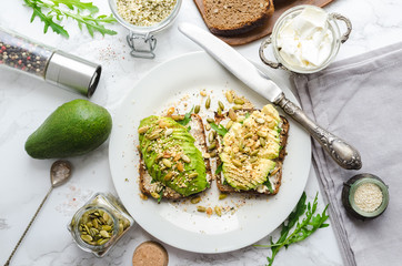 Healthy avocado toasts
