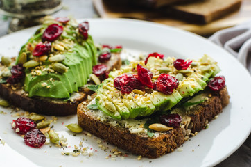 Healthy avocado toasts
