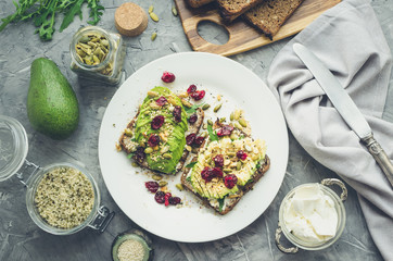 Healthy avocado toasts