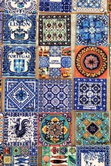 Fridge souvenir magnets imitating portuguese tiles