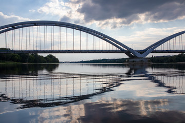 Bridge over the Wisla river in Torun, Poland. 